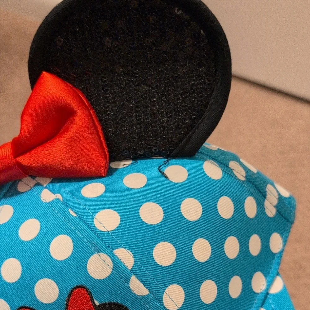 Polka Dot Minnie Mouse Cap with Ears NWOT